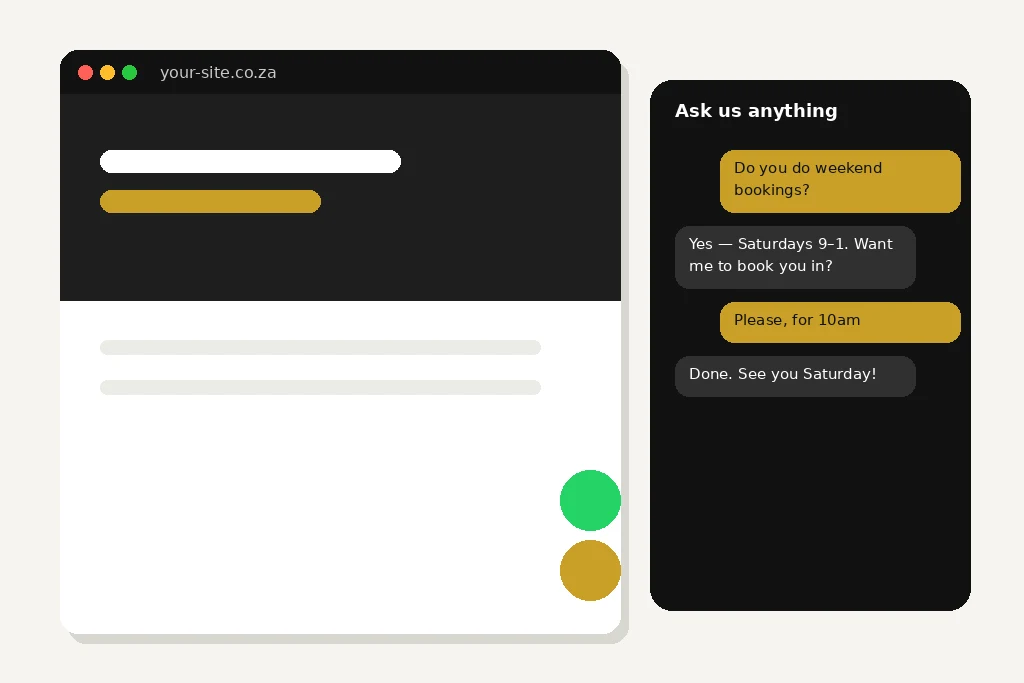 Website AI chat and WhatsApp bot